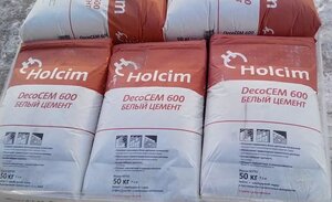Цемент Белый цемент Holcim DecoCem 600 в мешках 968261